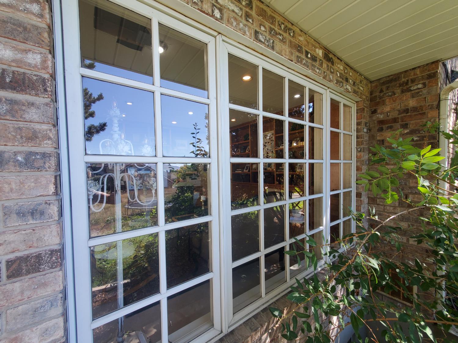 French doors and multi-pane windows